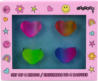 Ombre Heart Ring Set Blue Pink