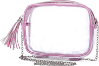 Pink Metallic Clear Crossbody