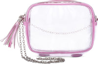 Pink Metallic Clear Crossbody