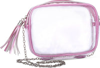 Pink Metallic Clear Crossbody