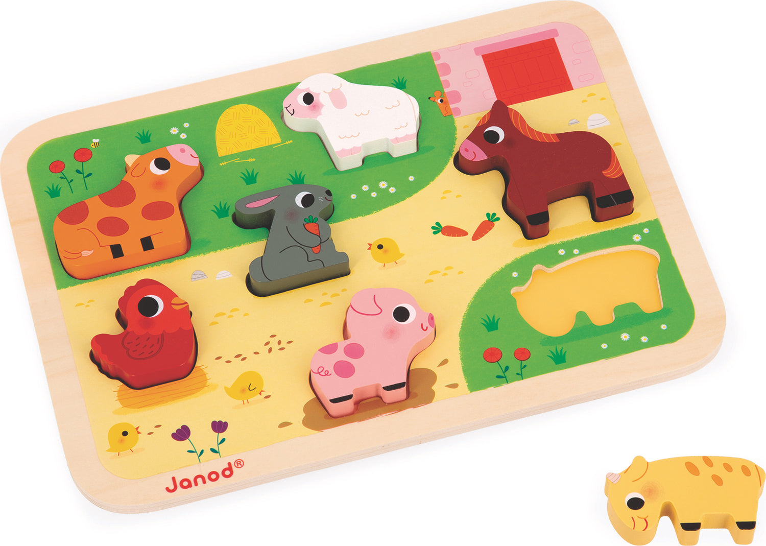 Chunky Wooden Barnyard Puzzle