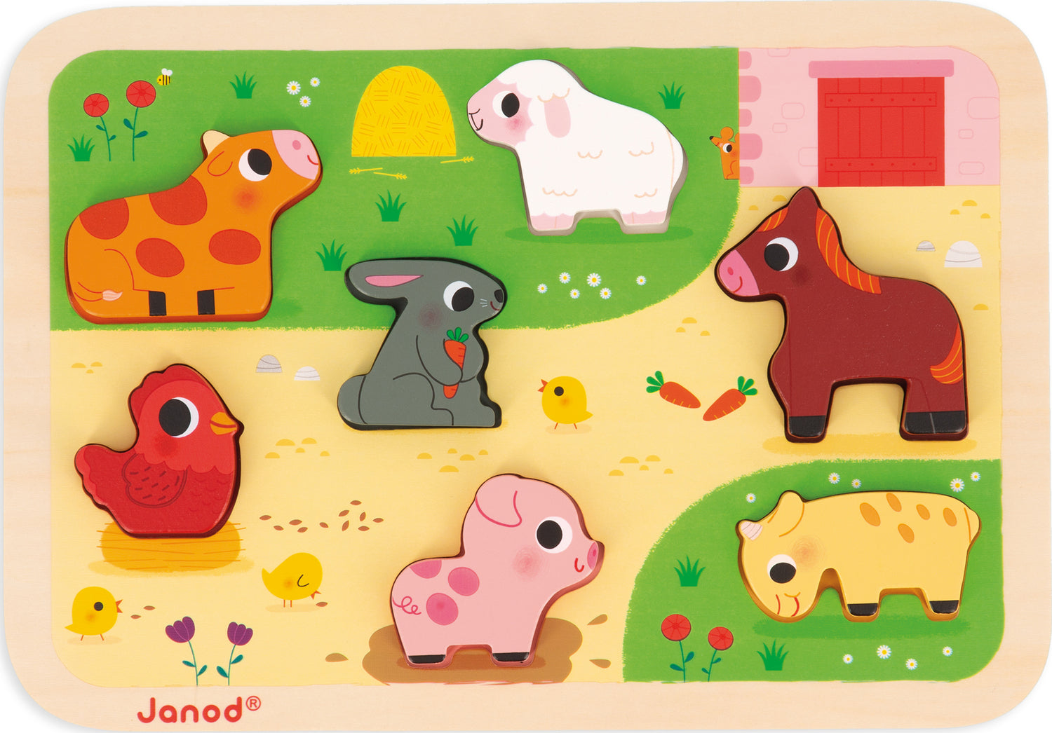 Chunky Wooden Barnyard Puzzle