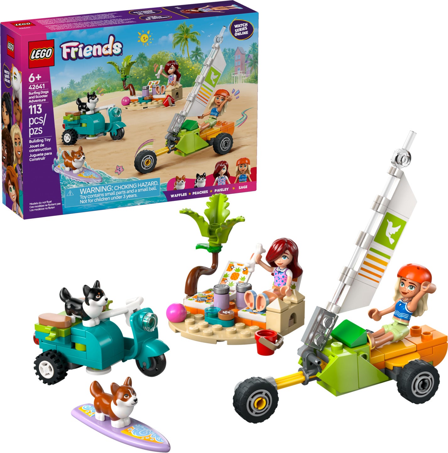 LEGO Friends: Surfing Dogs and Scooter Adventure