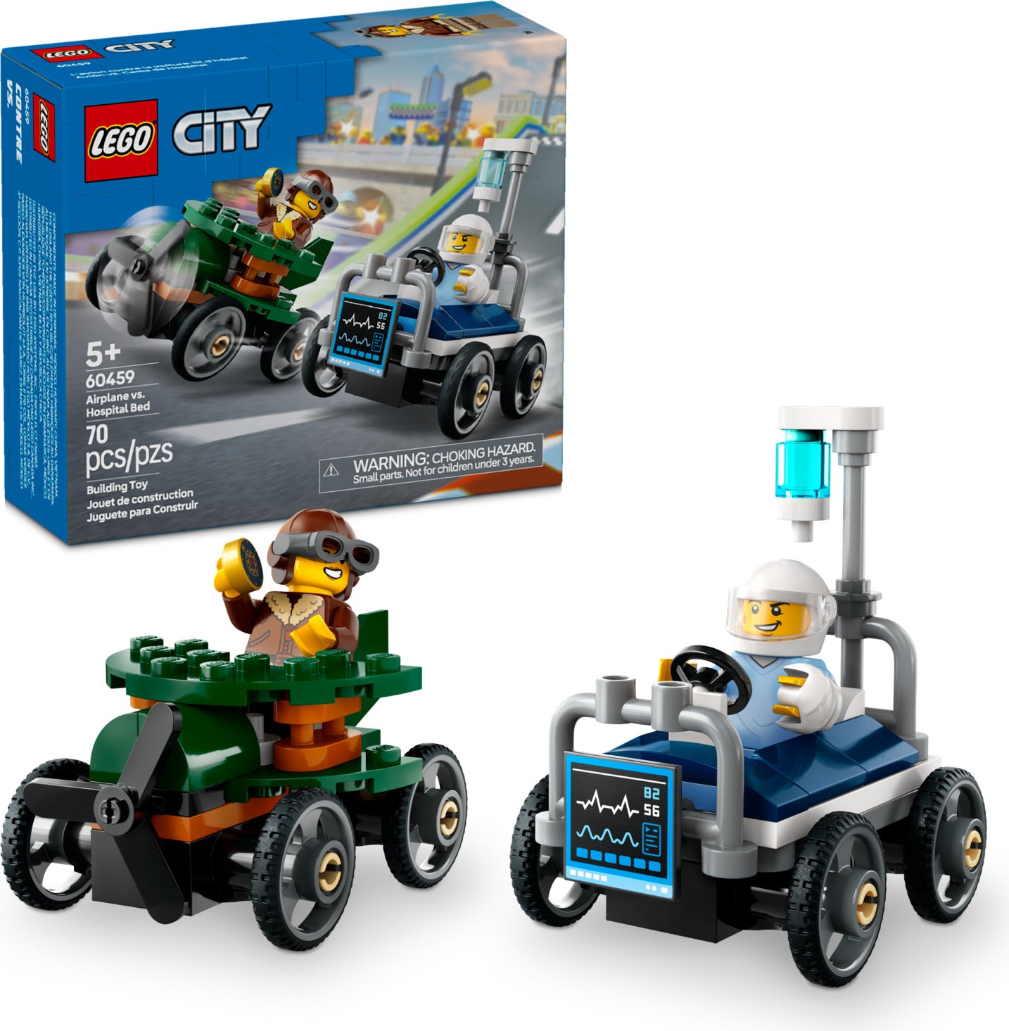 LEGO City Great Vehicles: Airplane vs. Hospital Bed Race Car Pack