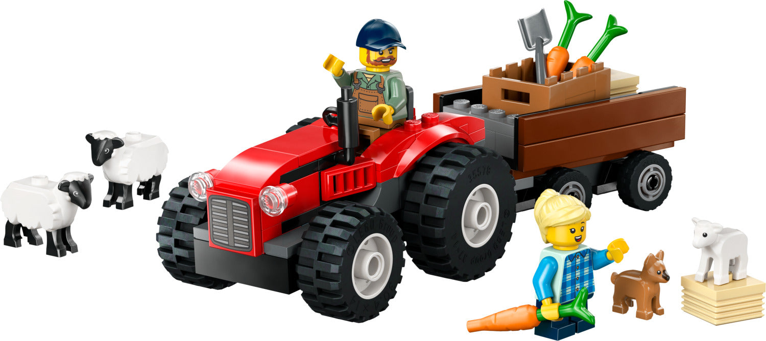 LEGO City Great Vehicles: Red Farm Tractor with Trailer & Sheep