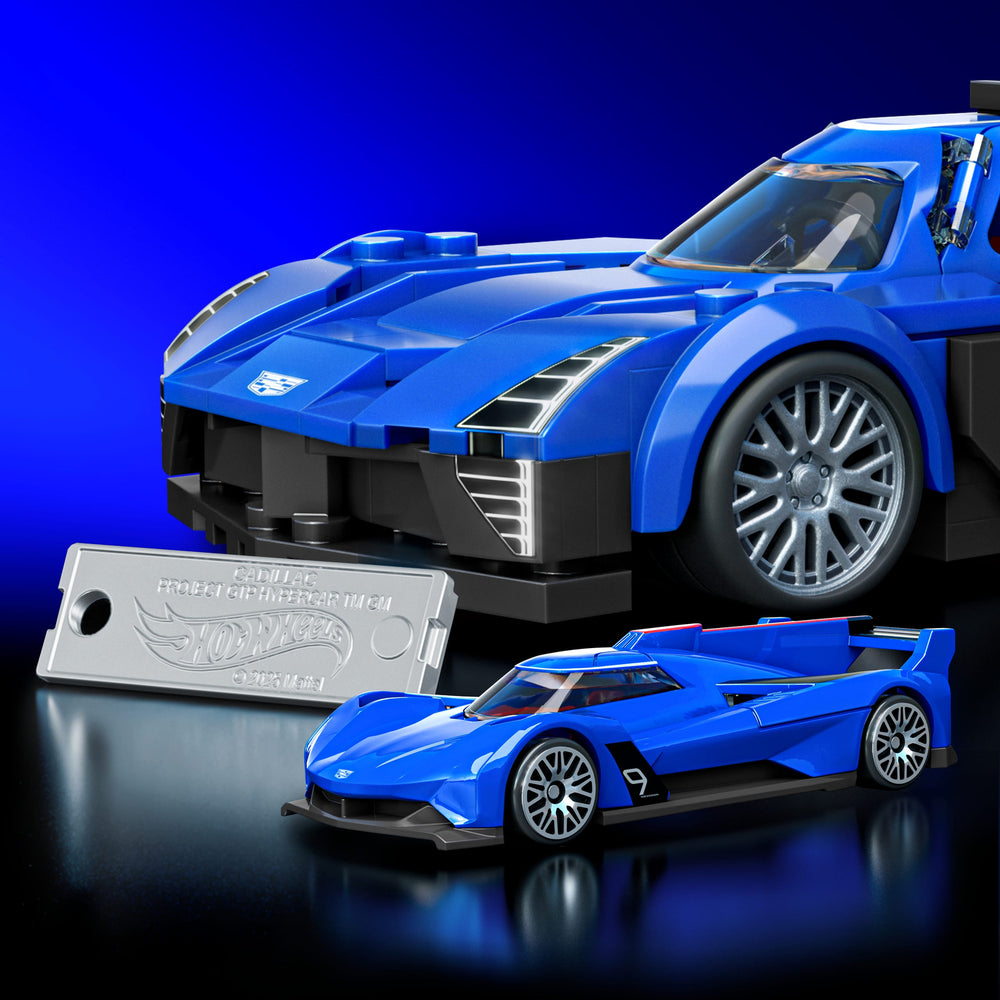 Mattel Brick Shop Hot Wheels Cadillac Project GTP Hypercar Building Toy Kit (236 Pieces), for Collectors