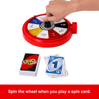 Mattel UNO Spin Card Game for Kid, Adult & Family Nights, Classic Play with Spinner