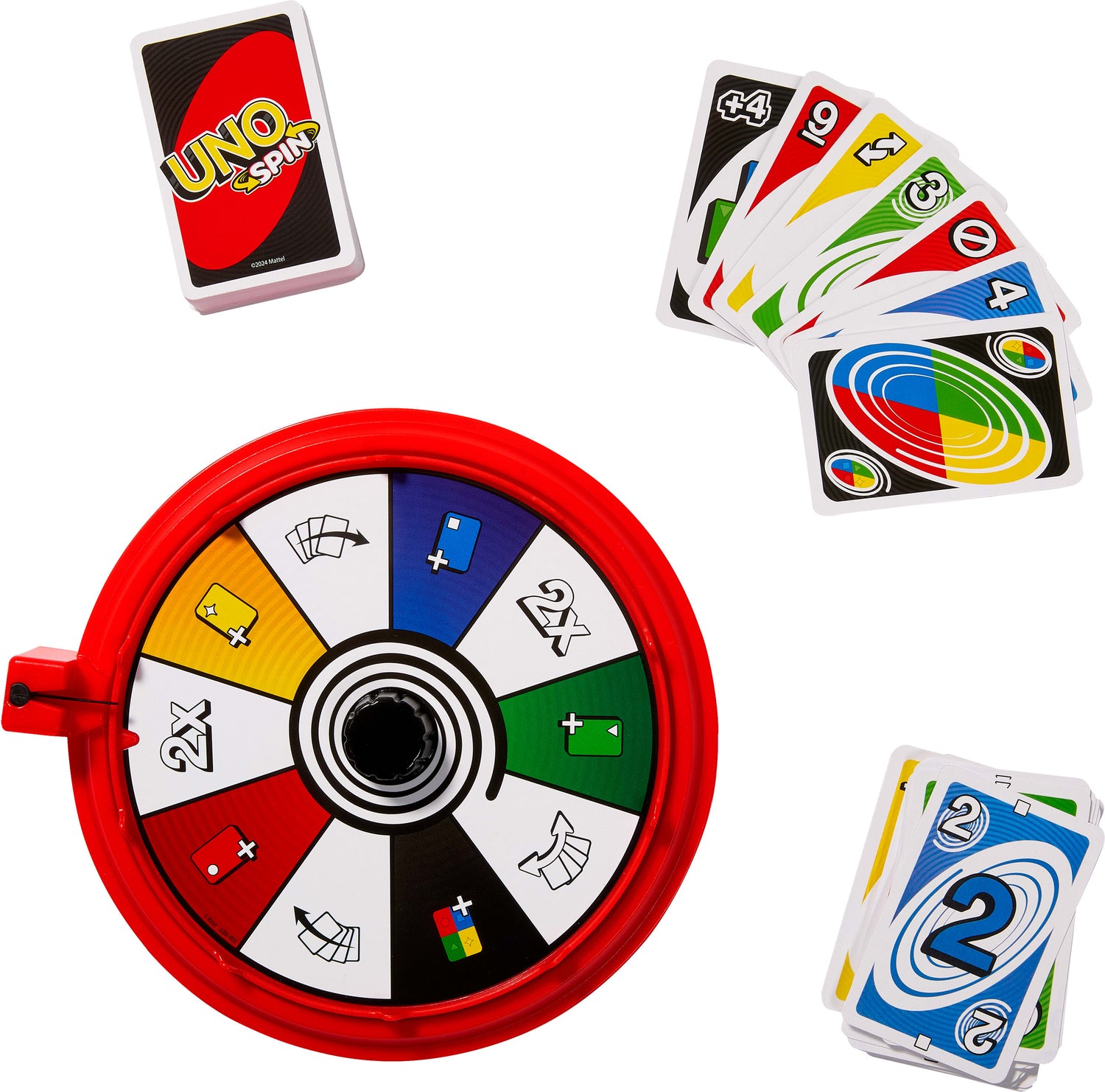 Mattel UNO Spin Card Game for Kid, Adult & Family Nights, Classic Play with Spinner