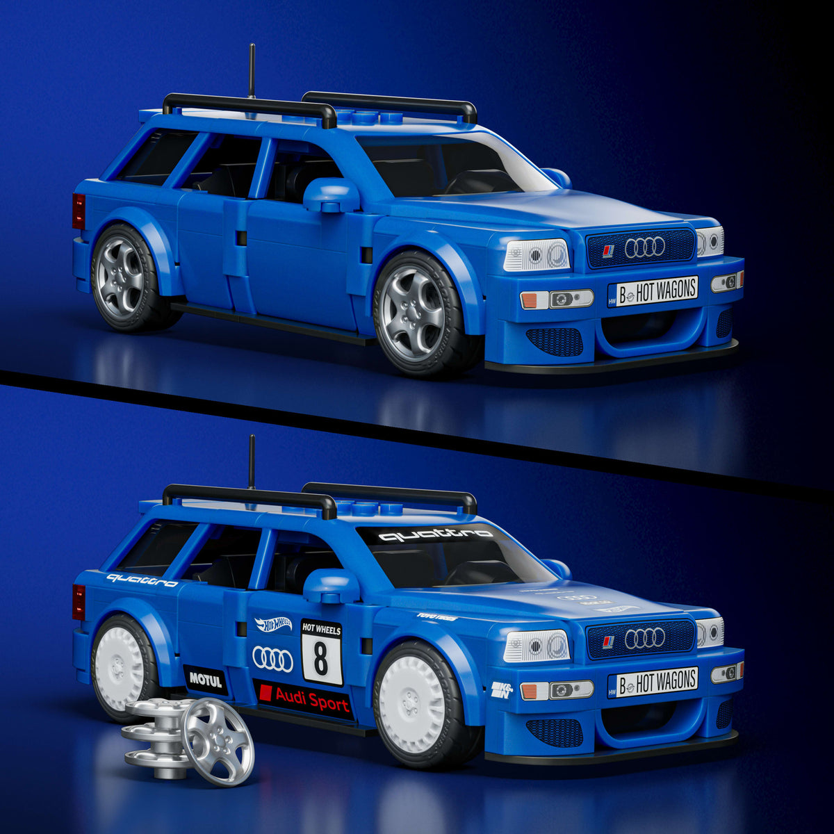 Mattel Brick Shop Hot Wheels '94 Audi Avant RS2 Building Toy Kit (253 Pieces), for Collectors