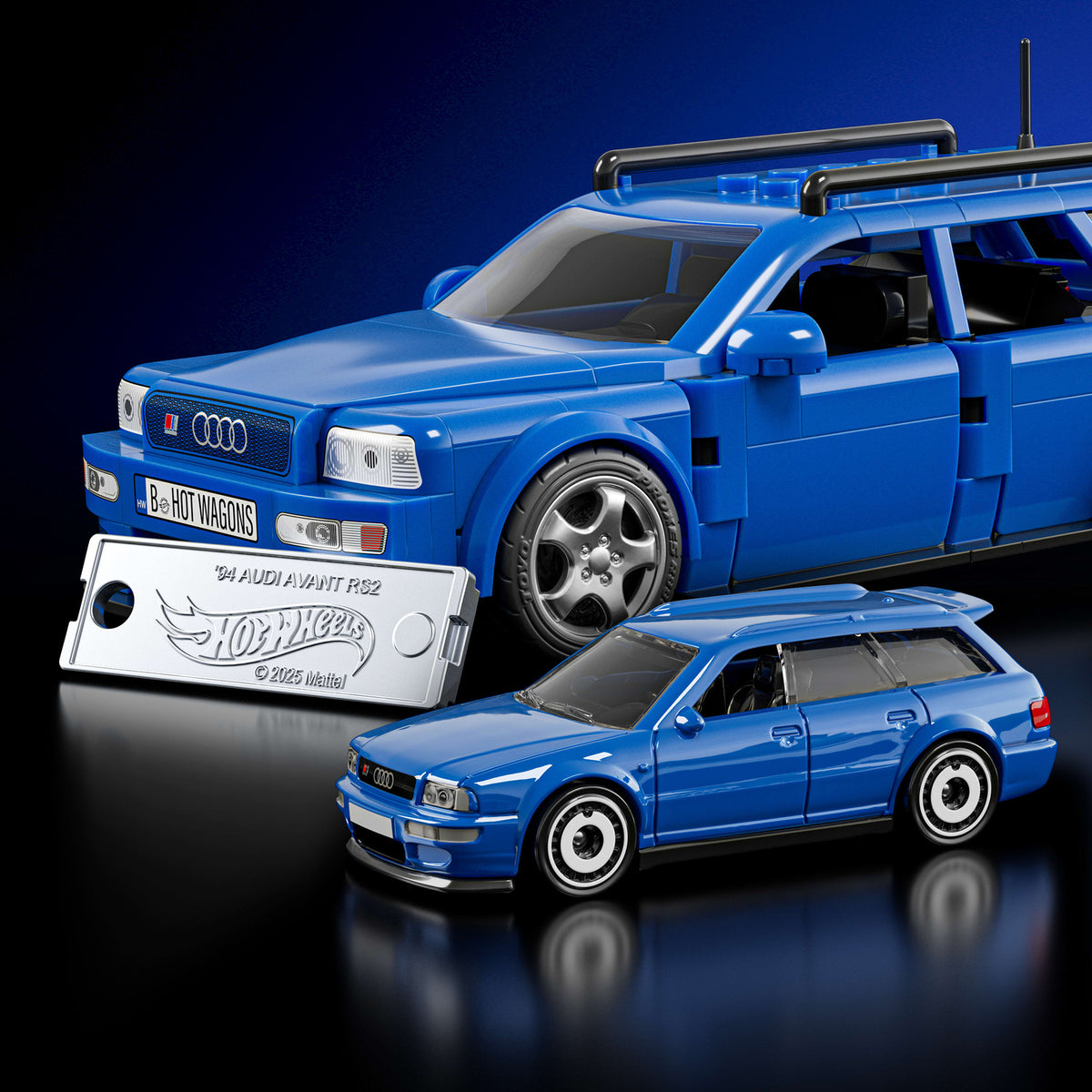Mattel Brick Shop Hot Wheels '94 Audi Avant RS2 Building Toy Kit (253 Pieces), for Collectors