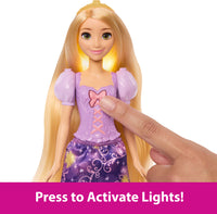 Disney Princess Light-Up Hair Rapunzel Fashion Doll w/ 5 Ways to Glow, Pascal Figure & 7 Accessories
