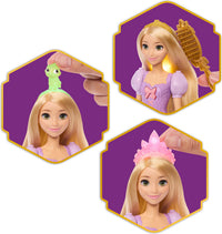 Disney Princess Light-Up Hair Rapunzel Fashion Doll w/ 5 Ways to Glow, Pascal Figure & 7 Accessories