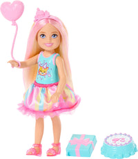 Barbie Chelsea Club Birthday-Themed Small Doll with Pink-Streaked Blonde Hair & Party Accessories