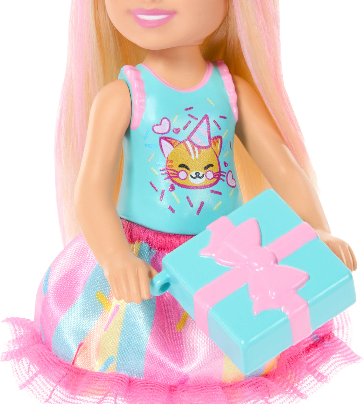 Barbie Chelsea Club Birthday-Themed Small Doll with Pink-Streaked Blonde Hair & Party Accessories