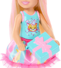 Barbie Chelsea Club Birthday-Themed Small Doll with Pink-Streaked Blonde Hair & Party Accessories