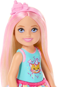 Barbie Chelsea Club Birthday-Themed Small Doll with Pink-Streaked Blonde Hair & Party Accessories