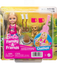 Barbie Chelsea Family & Friends Outdoor Adventures Doll Playset with Pet Puppy & Camping Accessories