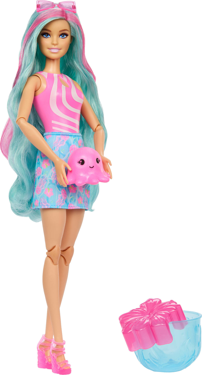 Barbie Pop Reveal Doll & Accessories, Sea Slushy Series Fashion Doll, Pet, Slime & Color Change
