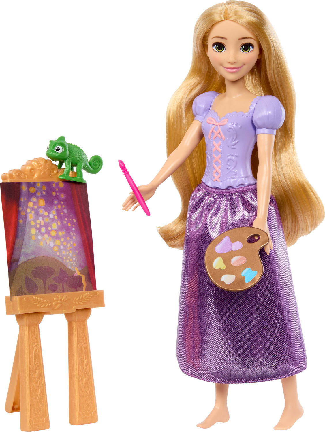 Disney Princess Art Stories Rapunzel Fashion Doll with Pascal Figure & 4 Accessories