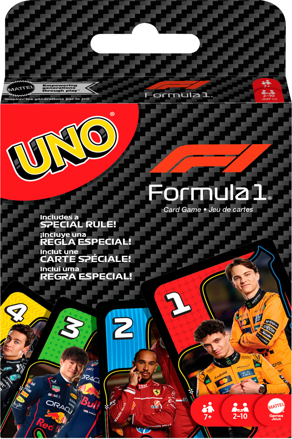  UNO F1 Card Game with Themed Deck & Special Rule for Kids, Adults, Family Nights & Travel