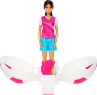 Barbie Team Roll and Reveal Soccer Player Doll and Accessories with Brunette Fashion Doll, 8 Surprises & Soccer Ball Encasement