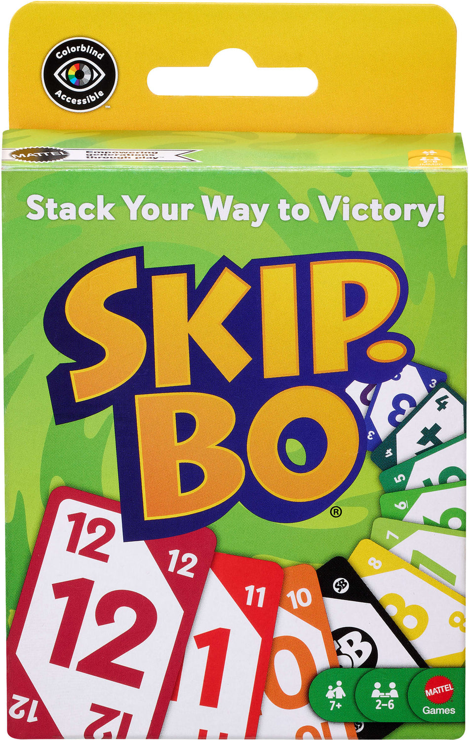  Skip-Bo Card Game for Kids, Adults & Families, Color Blind Accessible Deck for 2 to 6 Players