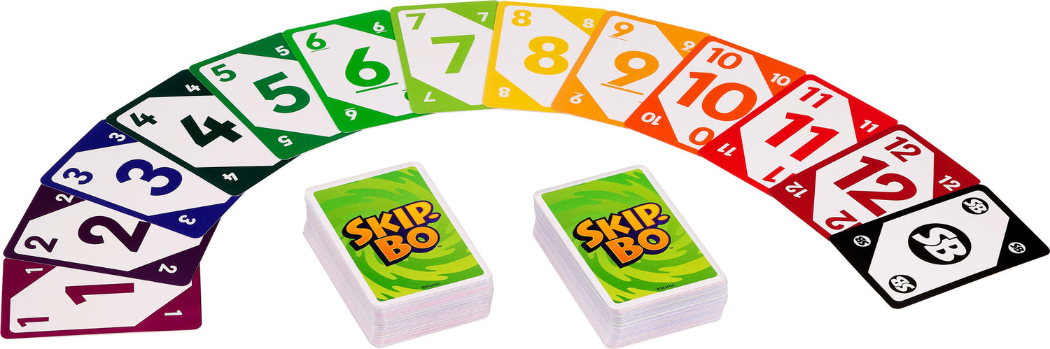  Skip-Bo Card Game for Kids, Adults & Families, Color Blind Accessible Deck for 2 to 6 Players