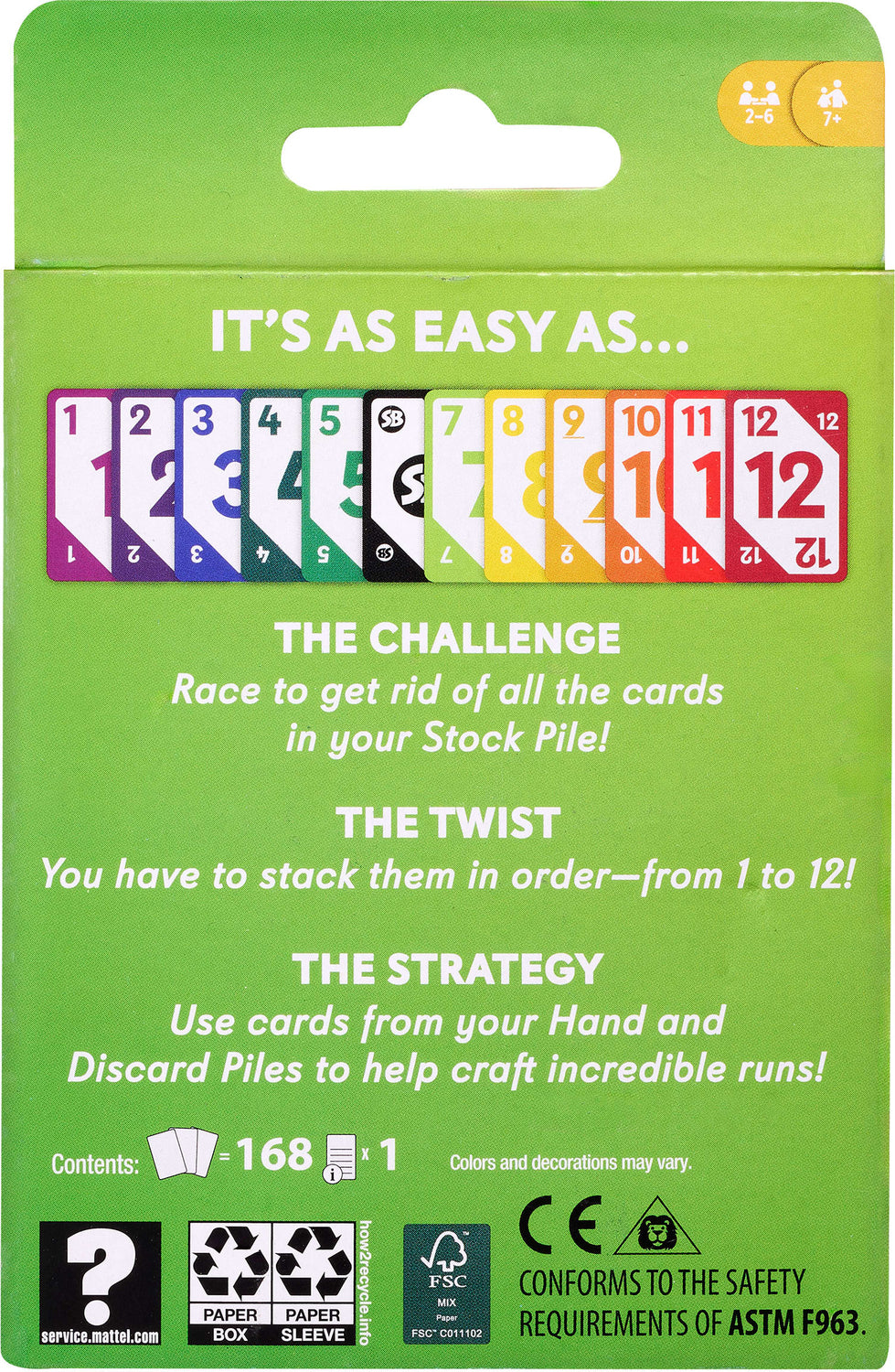  Skip-Bo Card Game for Kids, Adults & Families, Color Blind Accessible Deck for 2 to 6 Players