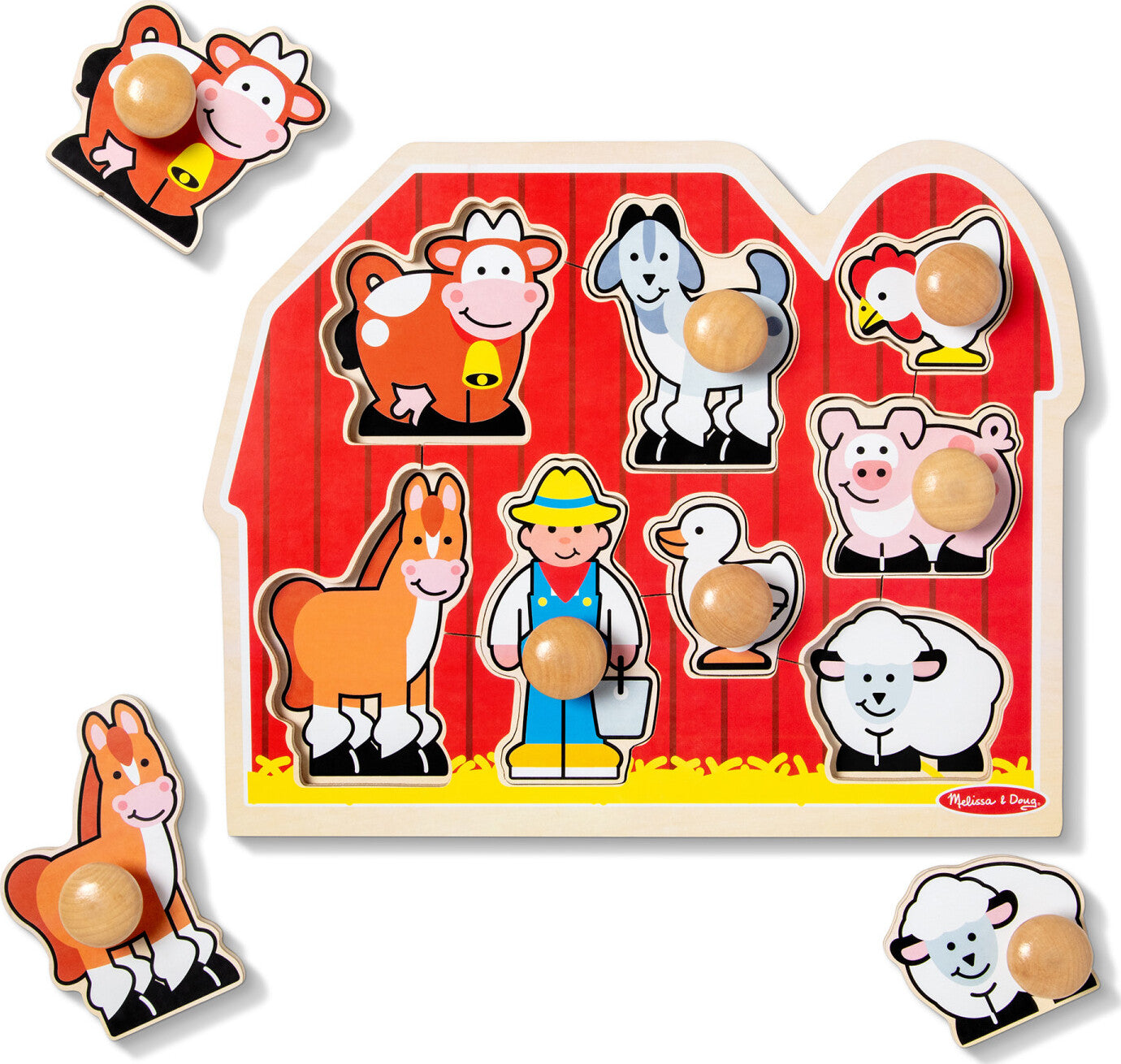 Farm Friends Jumbo Peg Puzzle - 8 Pieces