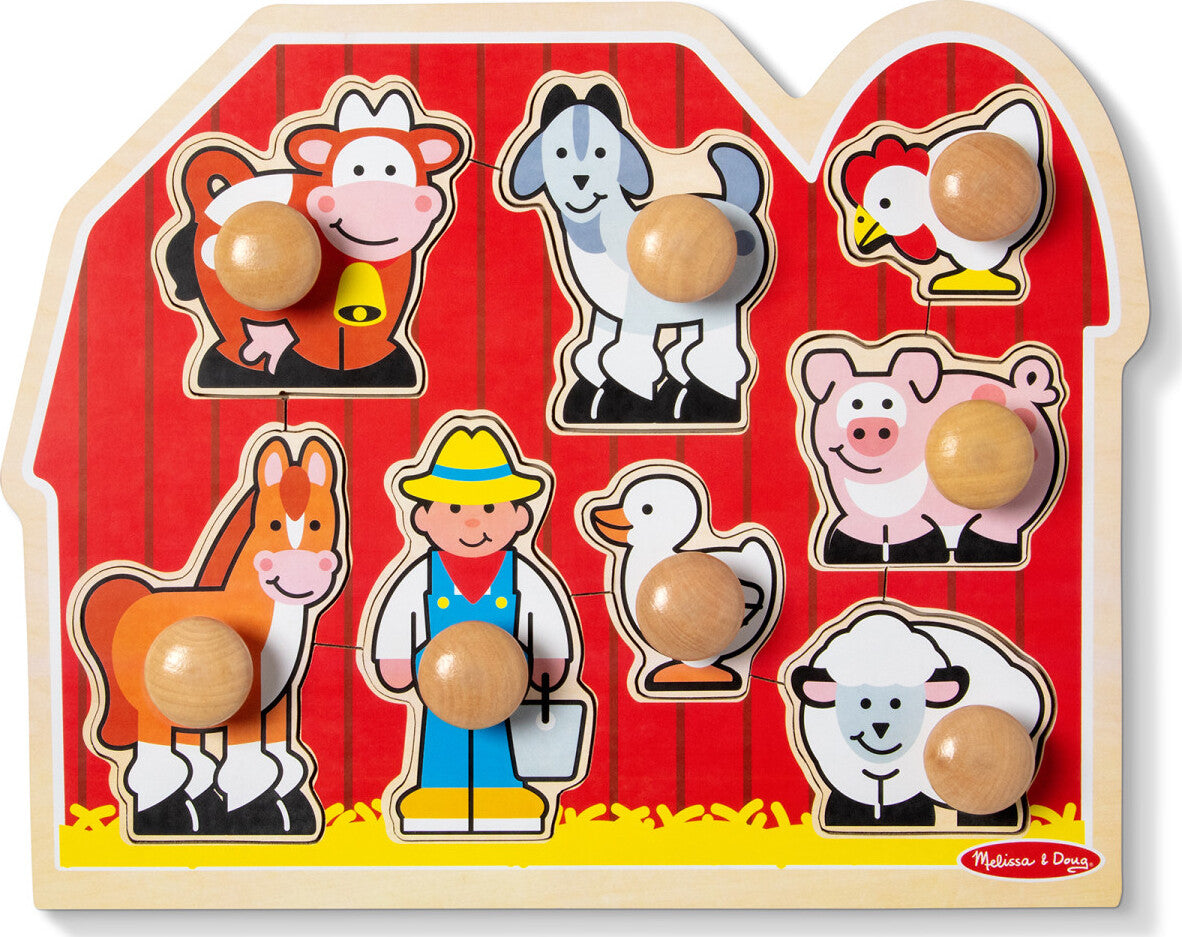 Farm Friends Jumbo Peg Puzzle - 8 Pieces