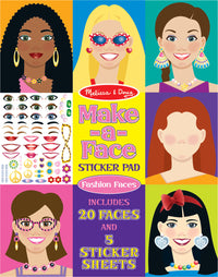 Make-a-Face Fashion Faces Sticker Pad