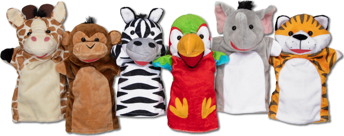 Safari Buddies Hand Puppets (6 Pc)