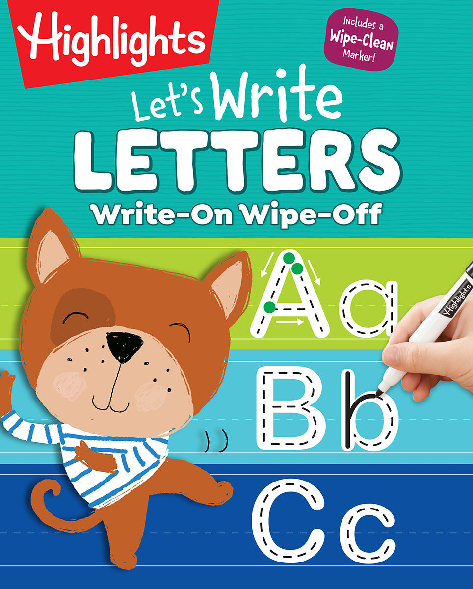 Write-On Wipe-Off Let's Write Letters: Handwriting Practice for Kids Learning to Write, Dry-Erase Lettering Workbook for Ages 3-6