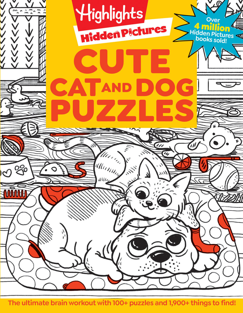 Cute Cat and Dog Puzzles: 144-Page Activity Book for Kids with Over 1,800 Objects to Find, Search-and-Find Puzzles Featuring Cute Kittens and Puppies