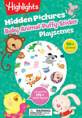 Baby Animal Hidden Pictures Puffy Sticker Playscenes: Baby Animal Hidden Pictures Puffy Sticker Playscenes (Highlights Puffy Sticker Playscenes) Hidden Pictures Animal Book for Kids 3-6, Find Over 175 Hidden Object