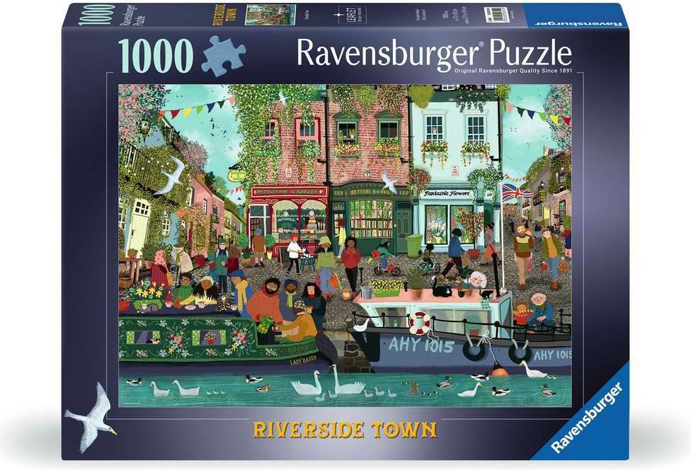 Jigsaw Puzzle Riverside Town 1000pc - 1000 Pieces Puzzle
