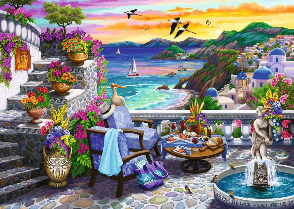 Santorini Sunset (300 pc Large Format Puzzle)