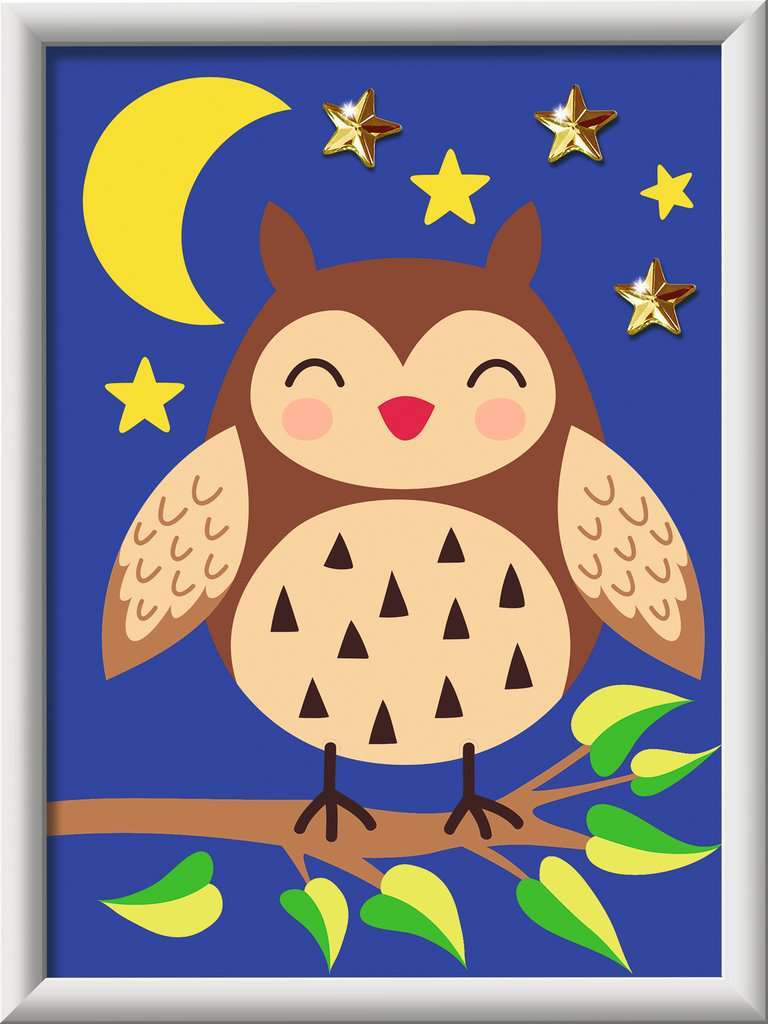 CreArt CreArt PBN Cute Owl - Paint by numbers for kids 7 years up