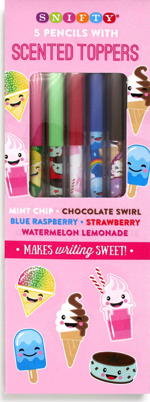 Scented Pencil Toppers - 5 Pack Ice Cream