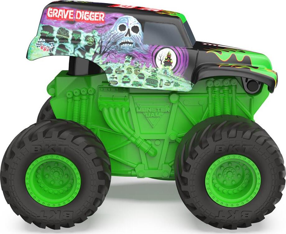 Monster Jam, 2-Pack Official Grave Digger and El Toro Loco Clip & Flip Monster Trucks, 1:43 Scale