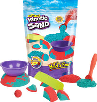 Kinetic Sand Mold N' Flow - 1.5Lbs Red and Teal Play Sand