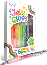 OOLY Jelly Gloss 6 Neon Multi-Surface Deco Gel Pens