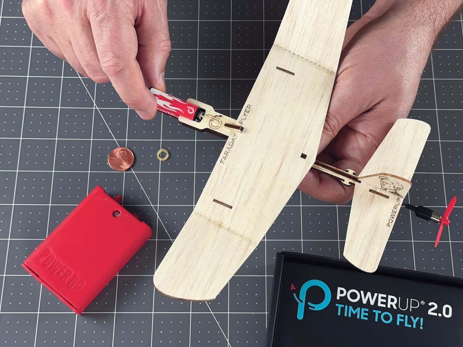 POWERUP Faraday Electric Powered Balsa Wood Airplane Kit – The Toy