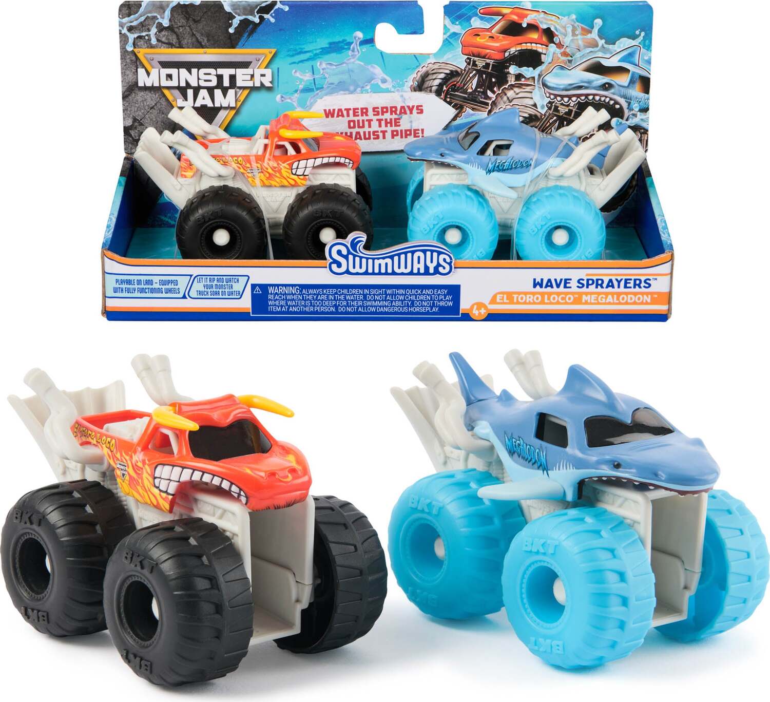 Swimways Monster Jam Wave Sprayers: El Toro Loco & Megalodon