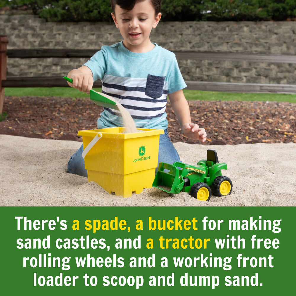 John Deere Sandbox Toy Set with Tractor, Bucket and Shovel