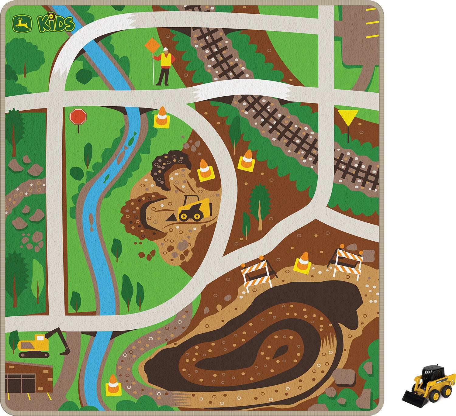 John Deere Rug Playmat Farm With Tractor (Assorted)