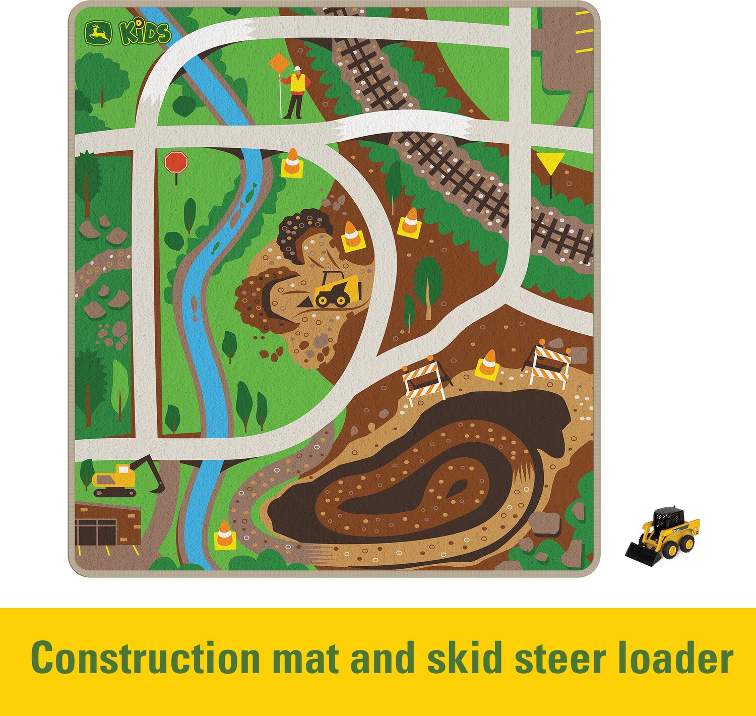 John Deere Rug Playmat Farm With Tractor (Assorted)