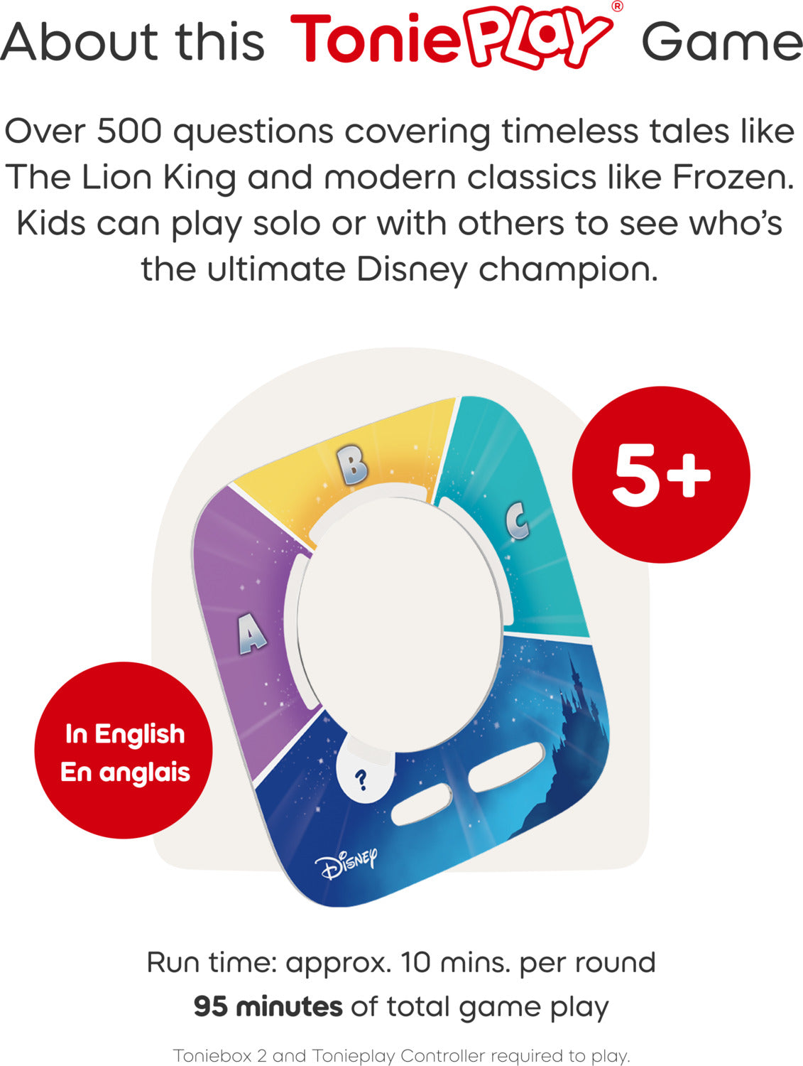 Disney Quiz Kingdom Tonieplay Controller + Game Set
