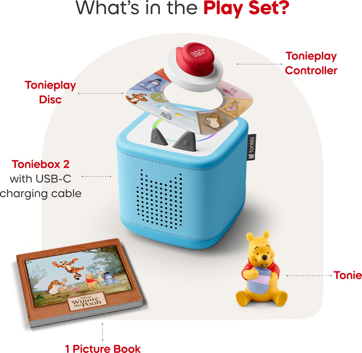 Disney Winnie the Pooh Toniebox 2 Full Play Set - Sky Blue