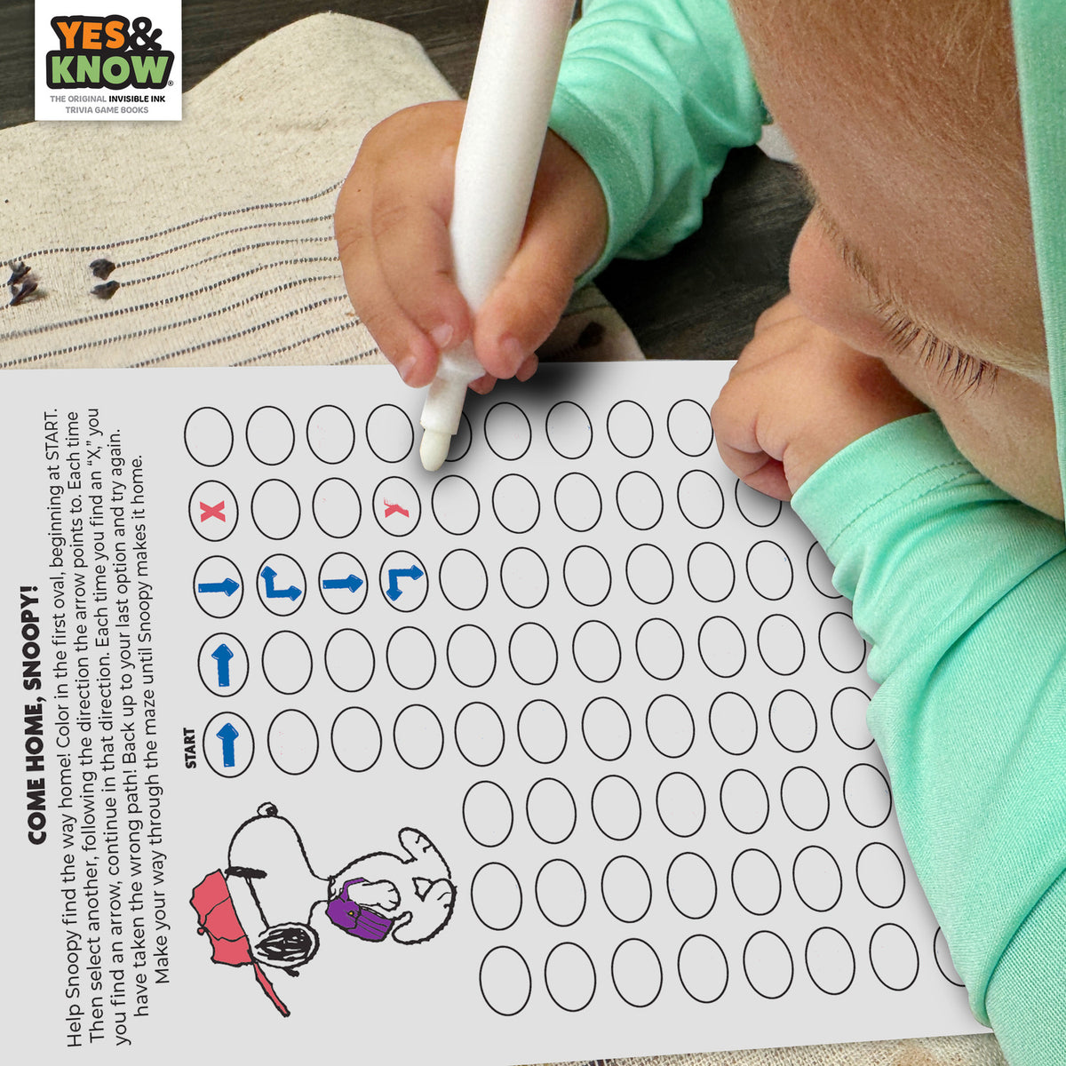 The Original Yes and Know Invisible Ink Trivia Game Books: Peanuts
